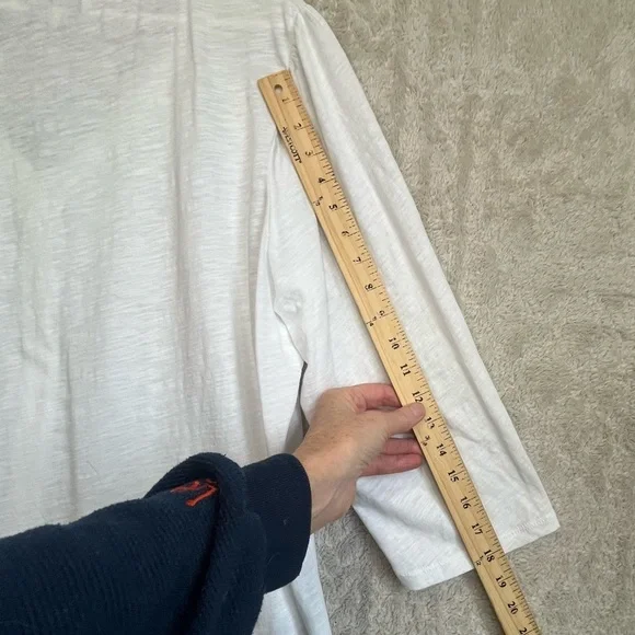 Boden Ivory Cottagecore Cotton Button Up Blouse Sz 22R Ruffle Neck Minimalist - Picture 15 of 16